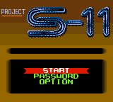 Project S-11 Title Screen